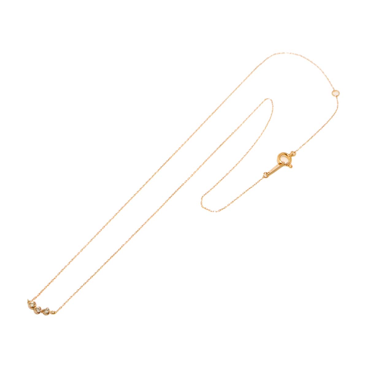 Diamond Necklace 18K K18 PG Pink Gold 750