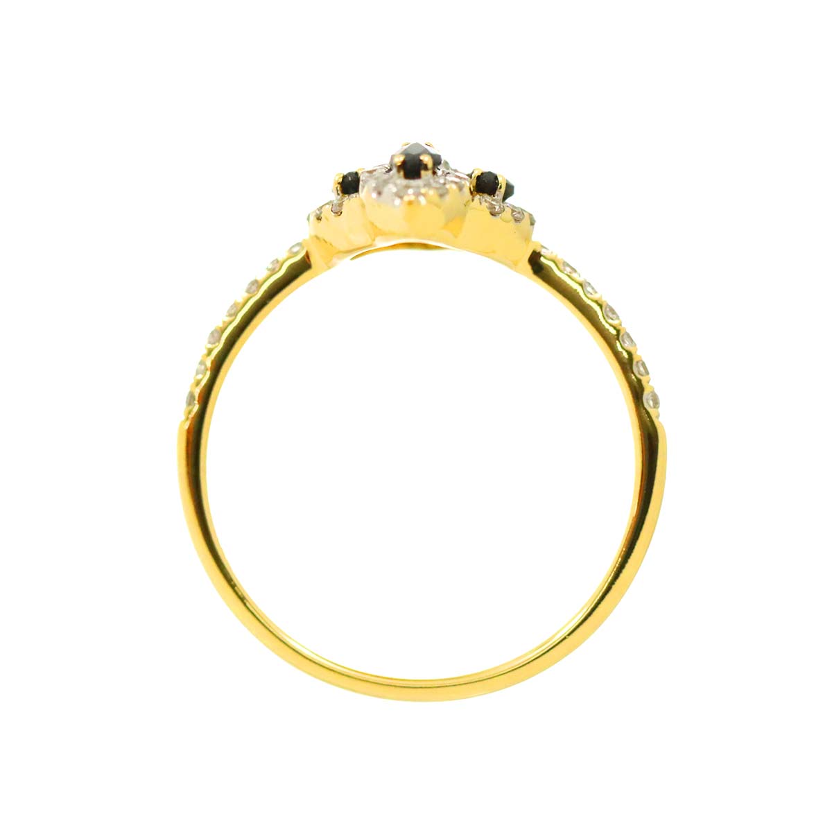 Sapphire 0.44ct Diamond 0.26ct Ring 18K 750 6.25-6.5(US)