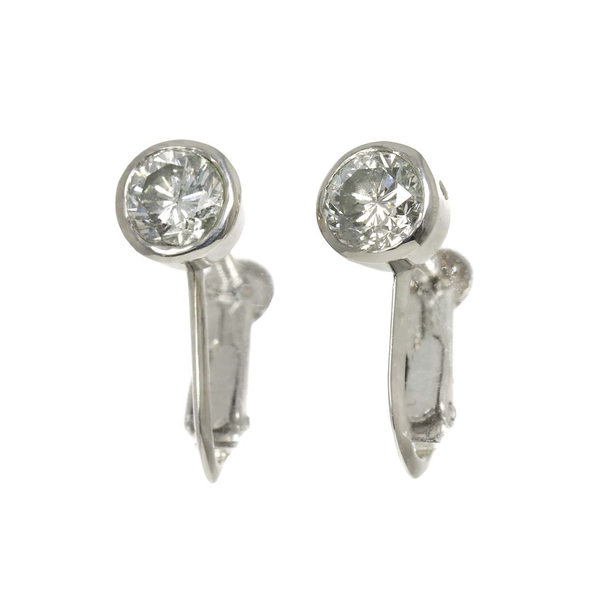 Diamond 0.566ct/0.587ct Earrings Clip on Platinum