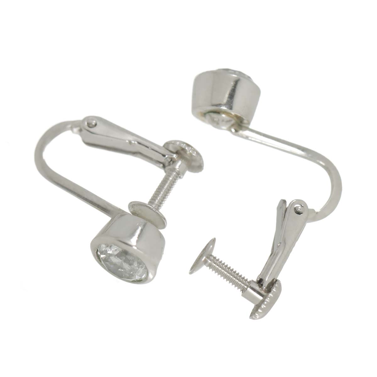 Diamond 0.566ct/0.587ct Earrings Clip on Platinum