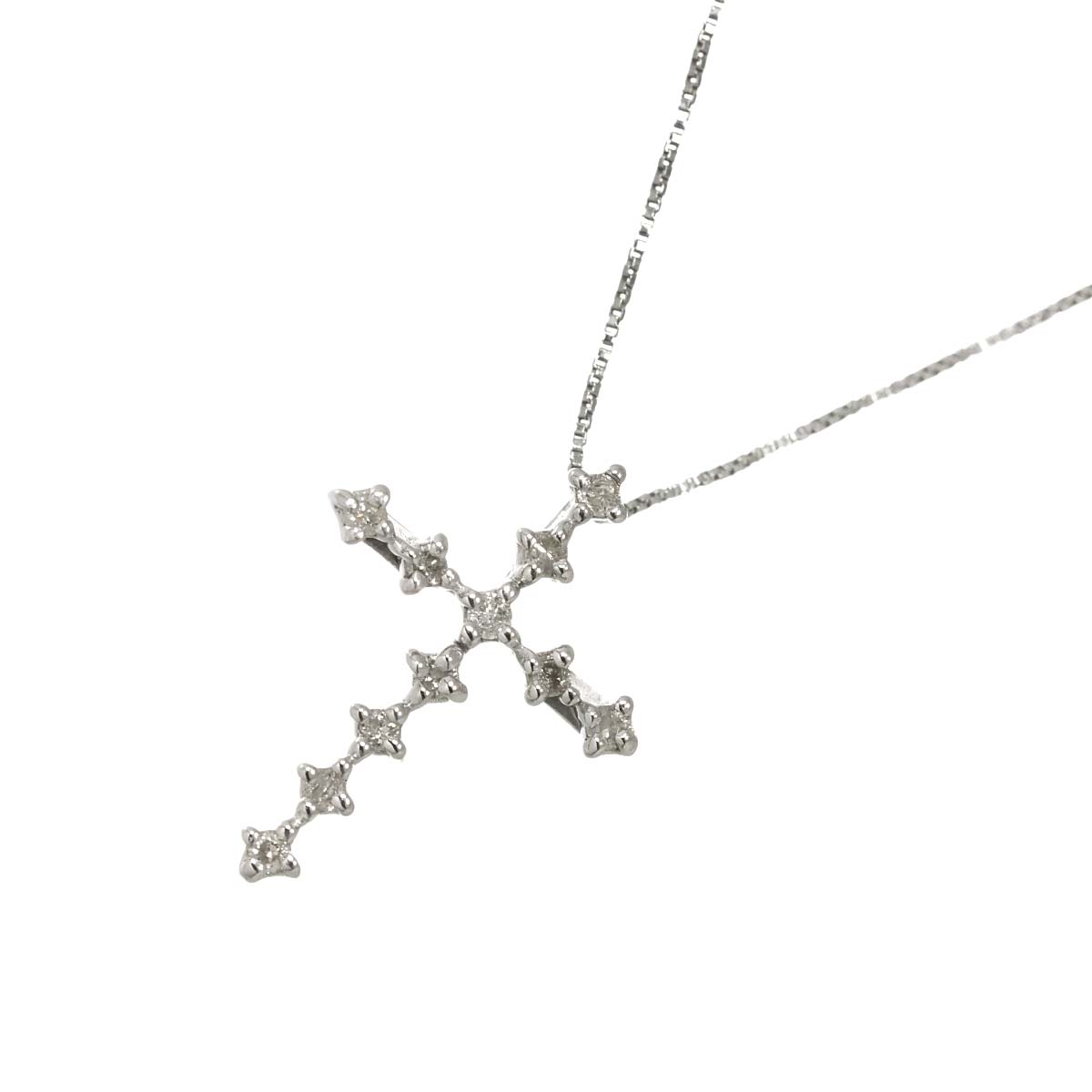 Diamond 0.10ct Necklace 18K WG White Gold 750