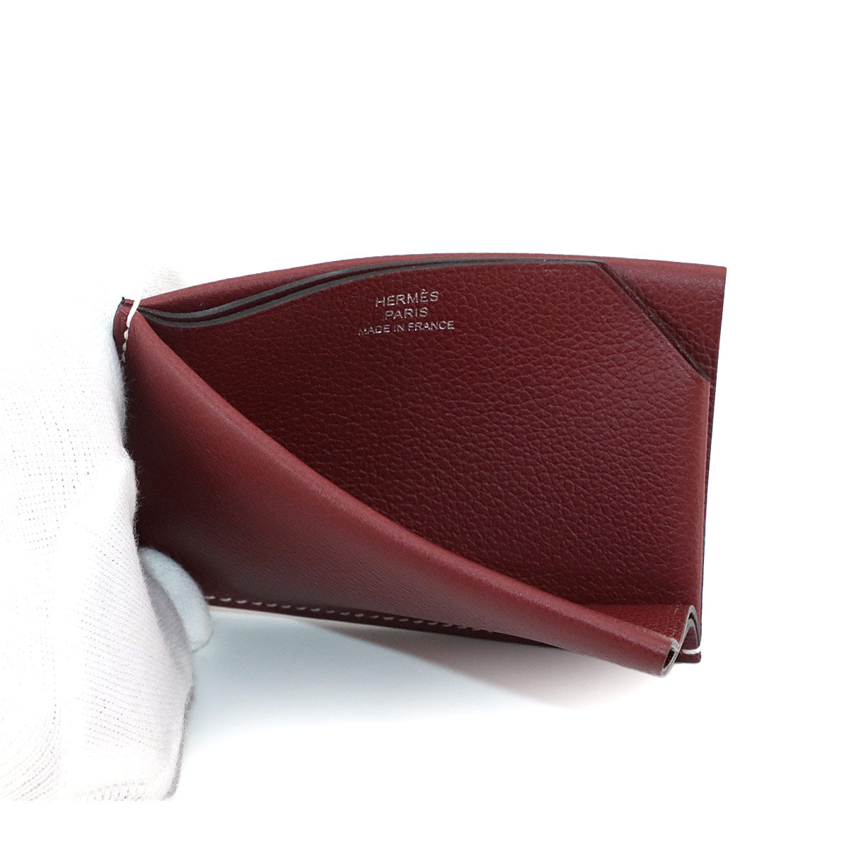 H Sellier Card Case Evercolor Rouge H