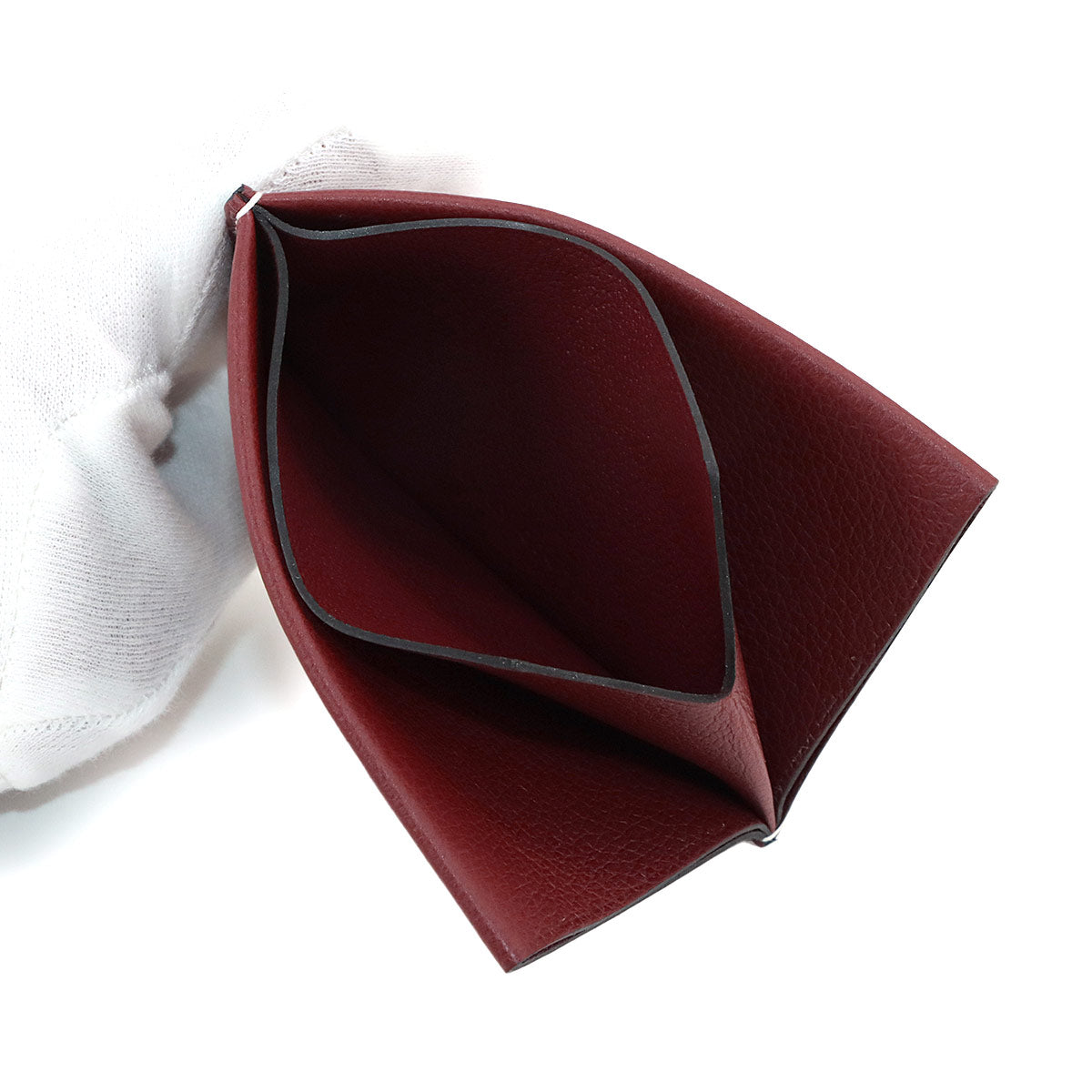 H Sellier Card Case Evercolor Rouge H