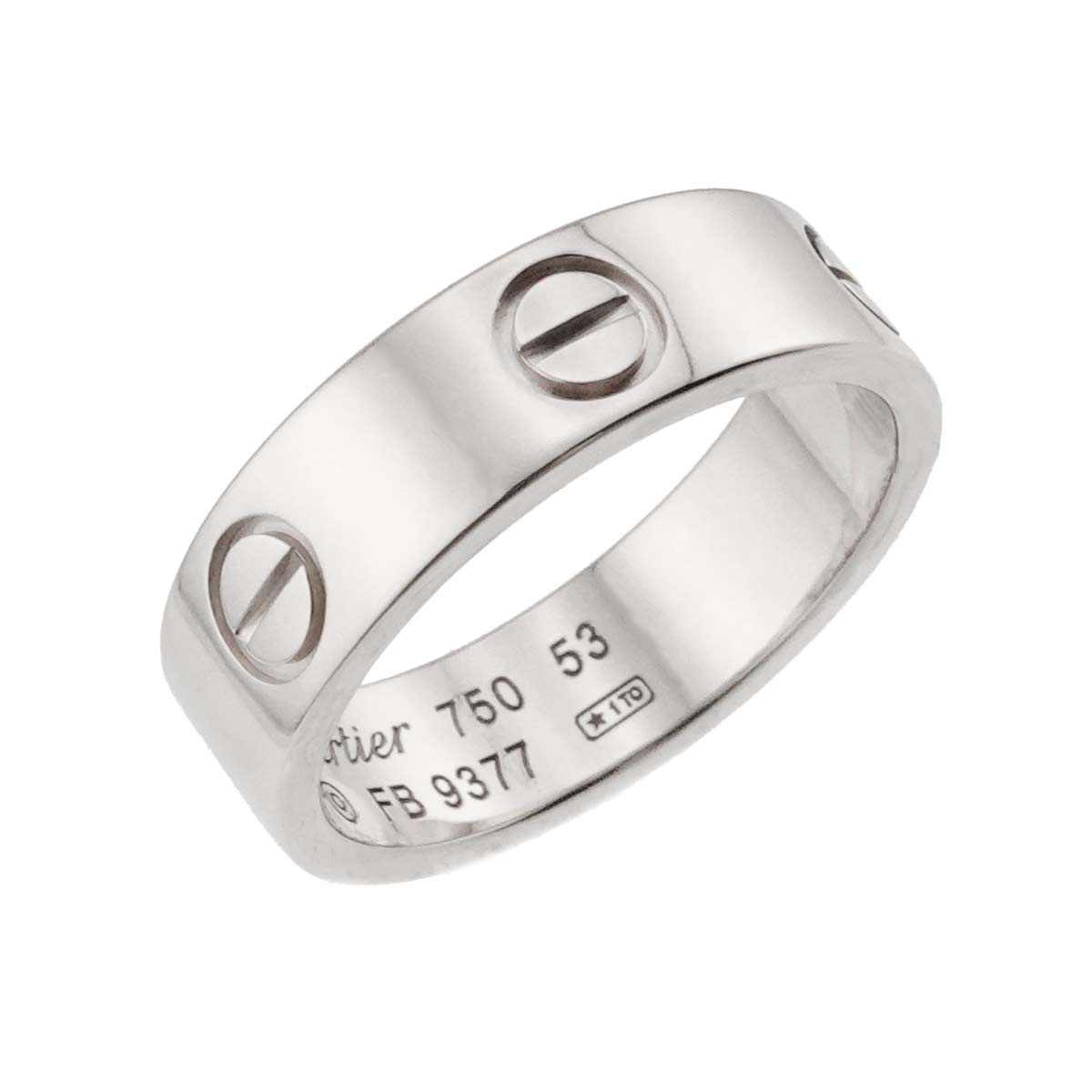 Love Ring 18K White Gold 750 size53 6-6.25(US)