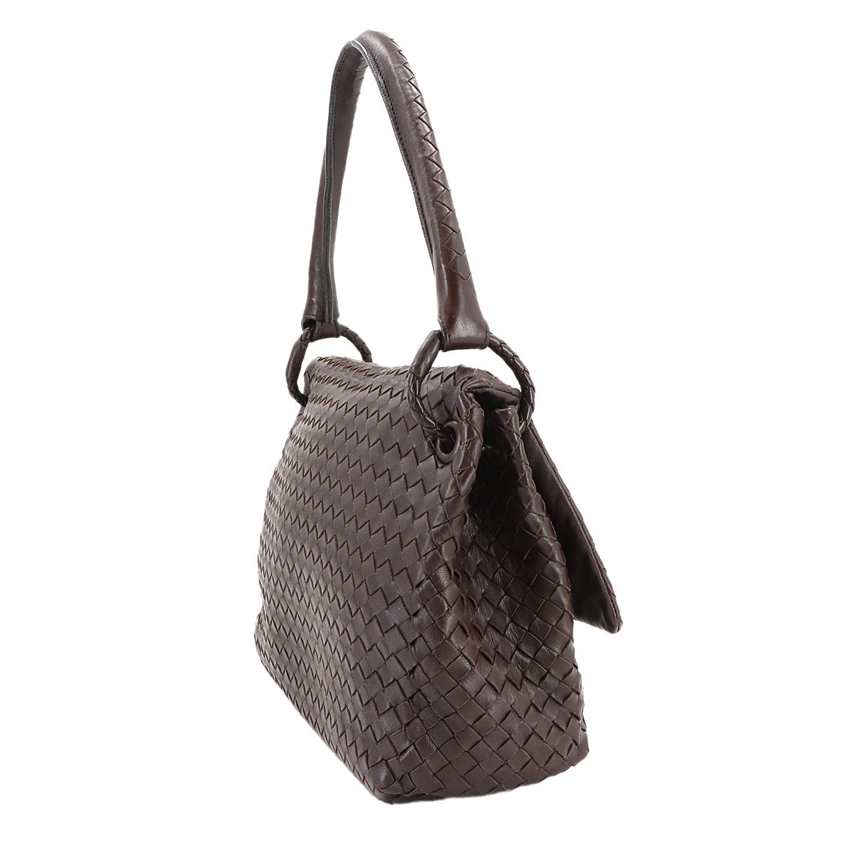 Intrecciato Hand Bag Lether Brown Purse