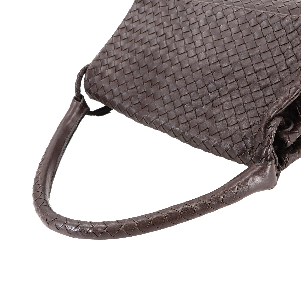 Intrecciato Hand Bag Lether Brown Purse