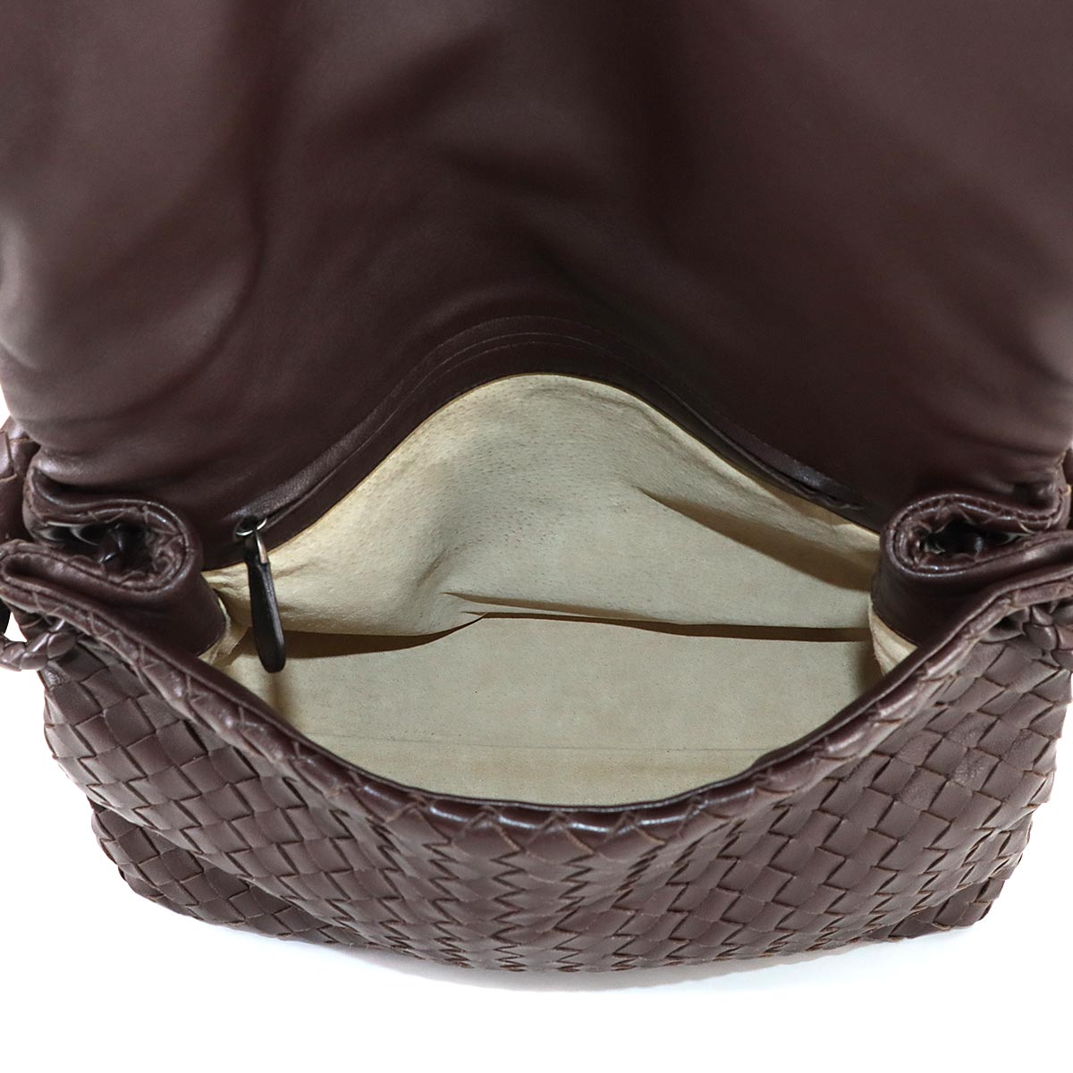 Intrecciato Hand Bag Lether Brown Purse