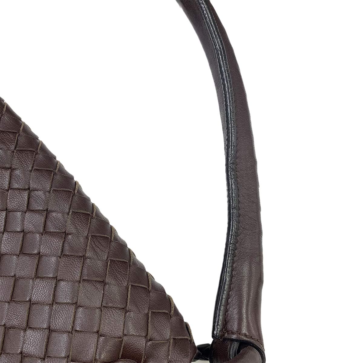 Intrecciato Hand Bag Lether Brown Purse