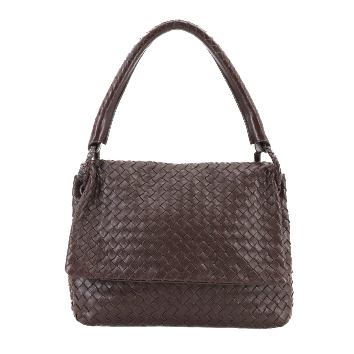 Intrecciato Hand Bag Lether Brown Purse