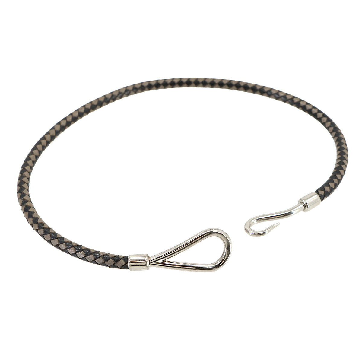 Jumbo Choker Bracelet Leather Accessories Black Gray Silver