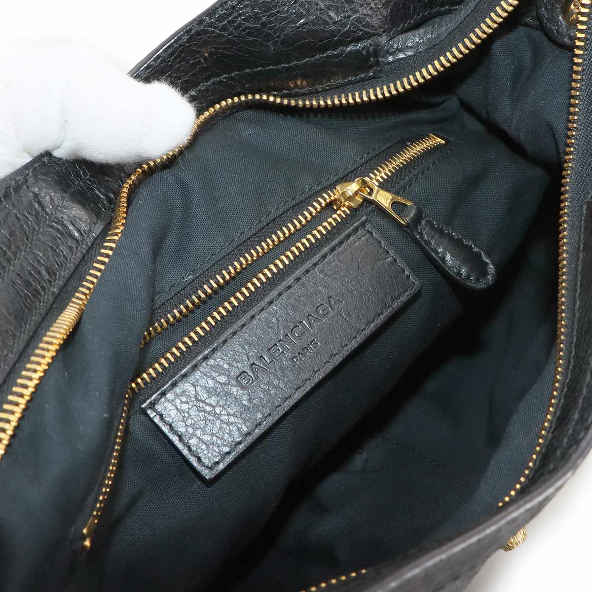 The Giant Town Hand Shoulder Bag Leather Black 285434