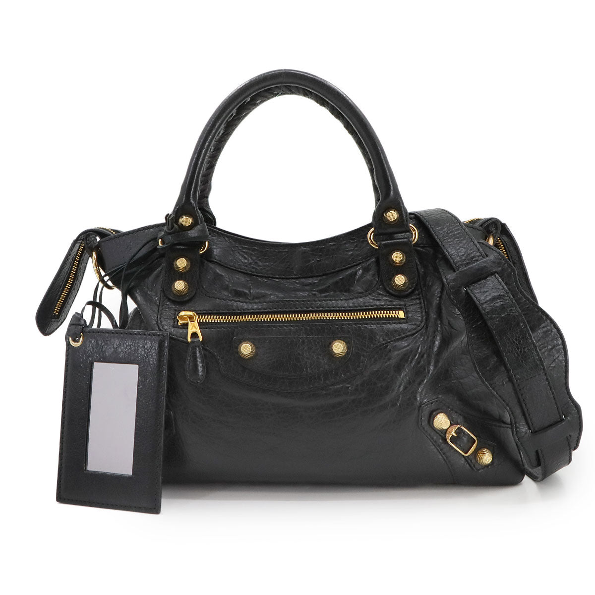 The Giant Town Hand Shoulder Bag Leather Black 285434