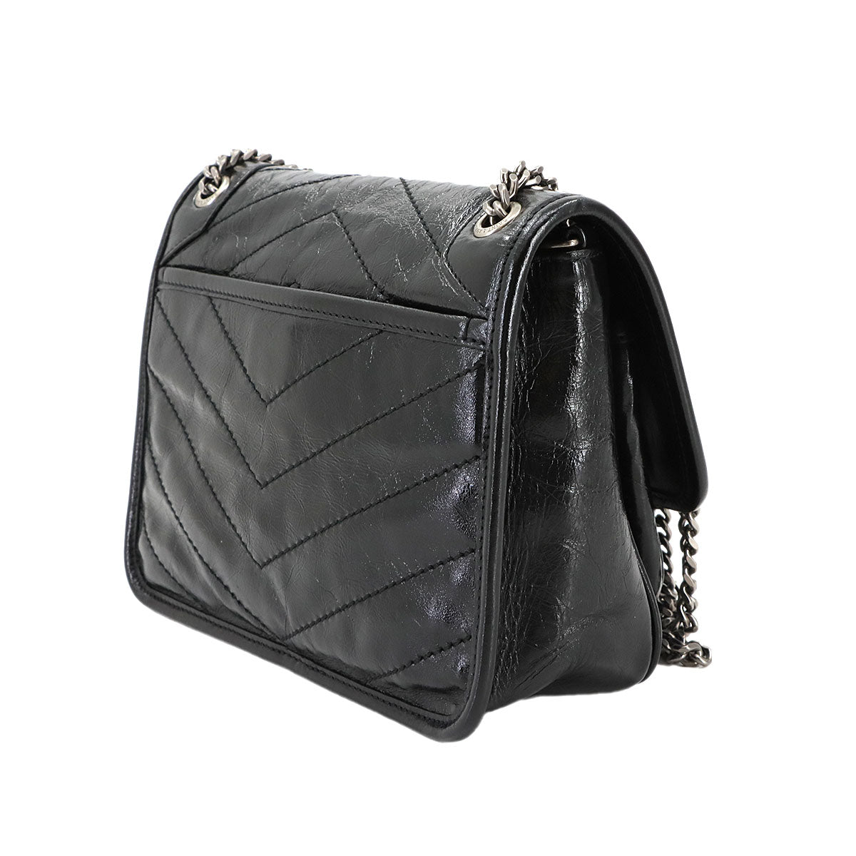 Niki Baby Chain Shoulder Bag Leather Noir 633160