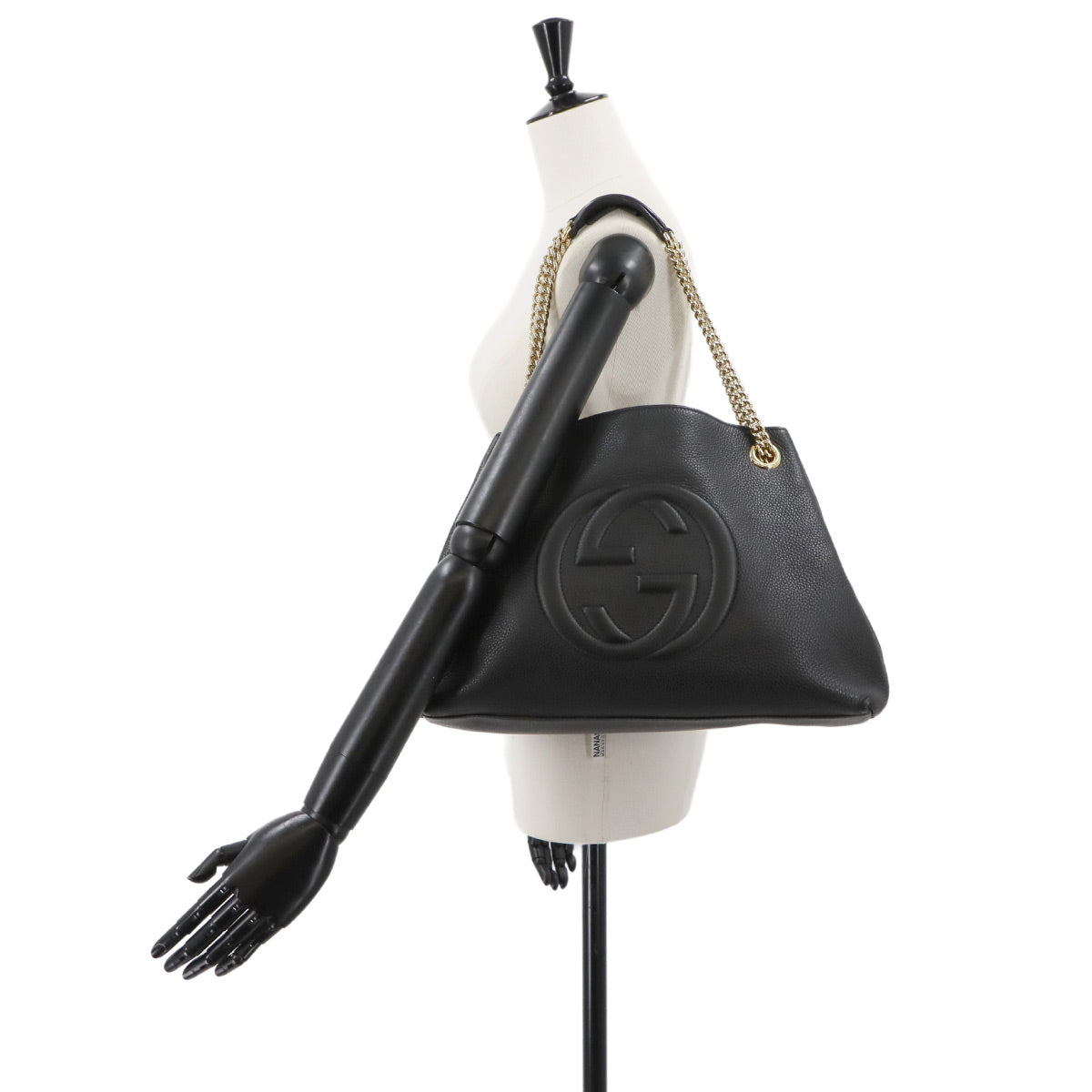 Interlocking G Soho Chain Tote Bag Leather Black 536196 Purse