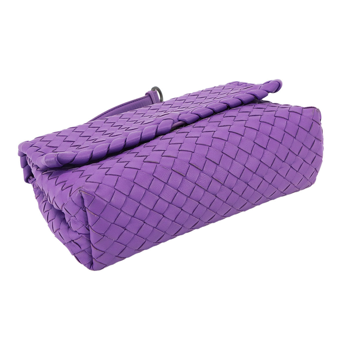 Intrecciato Chain Shoulder Bag Leather Purple