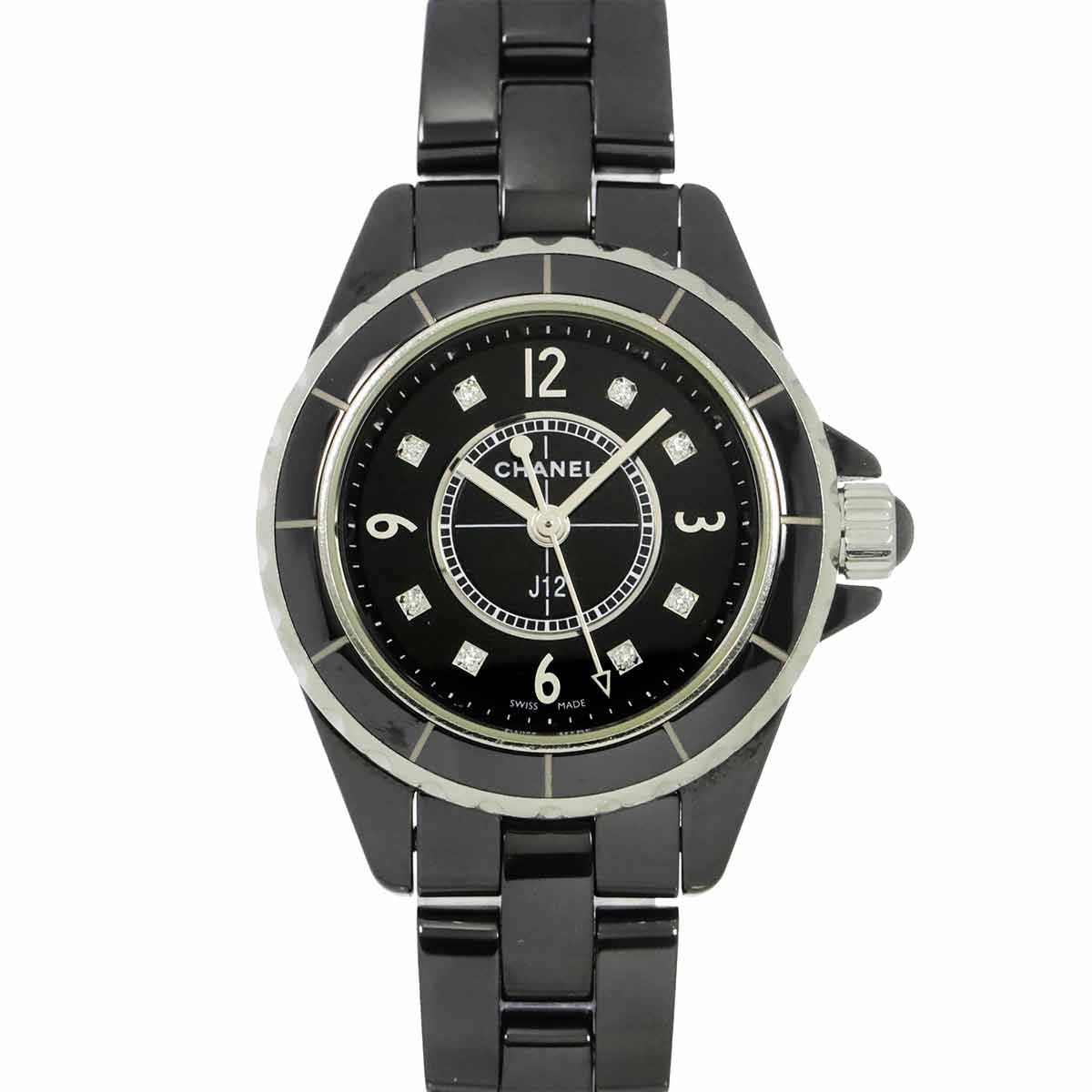 J12 29mm H2569 8P Diamond Quartz Black Dial Ladies Watch