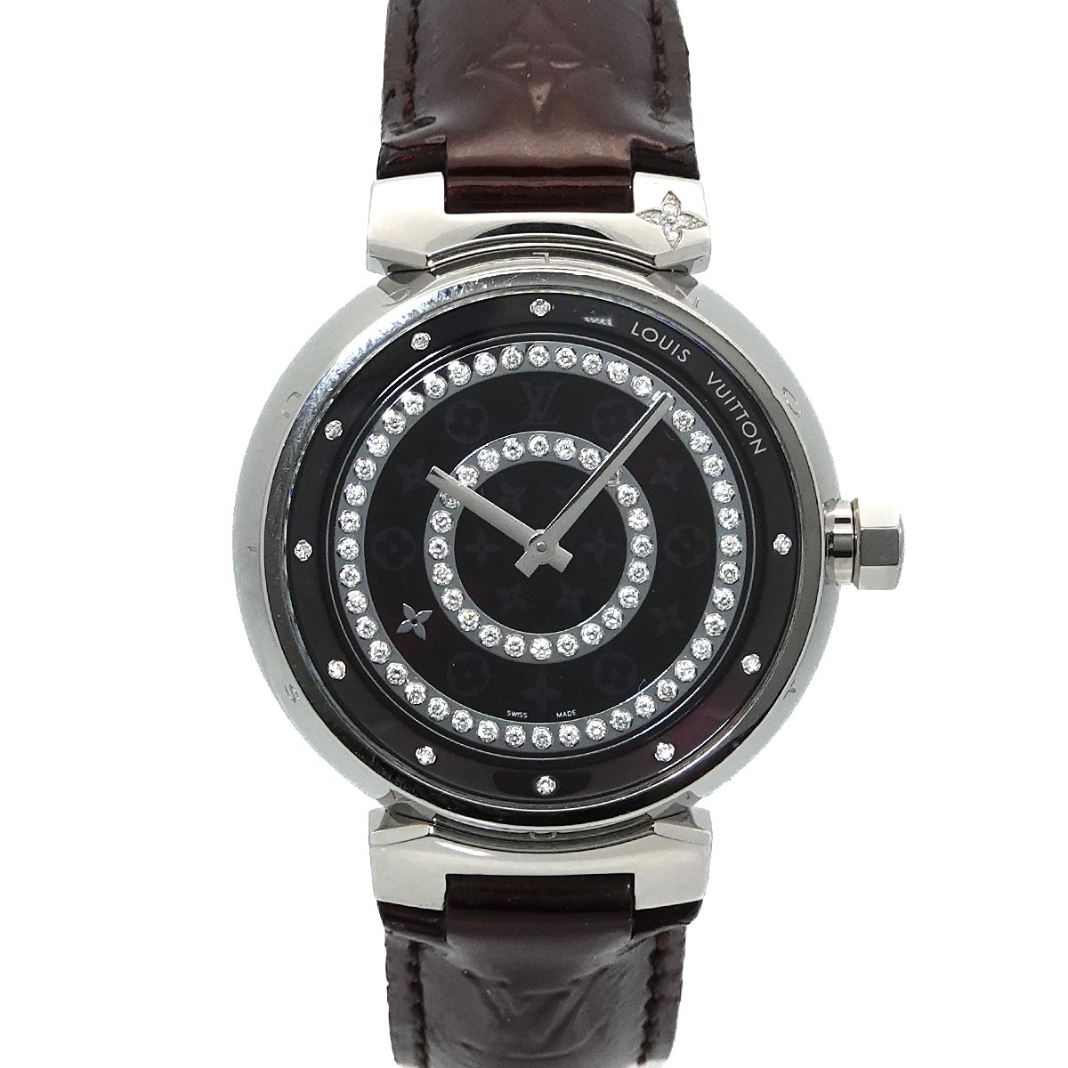Tambour Diamon GM Q111C Diamond Amarante Black Dial