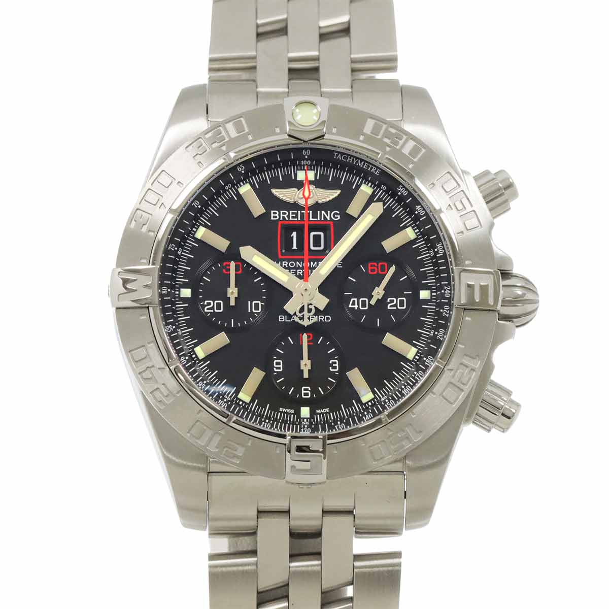 Chronomat Black Bird A44360 Automatic Date Black Dial Mens