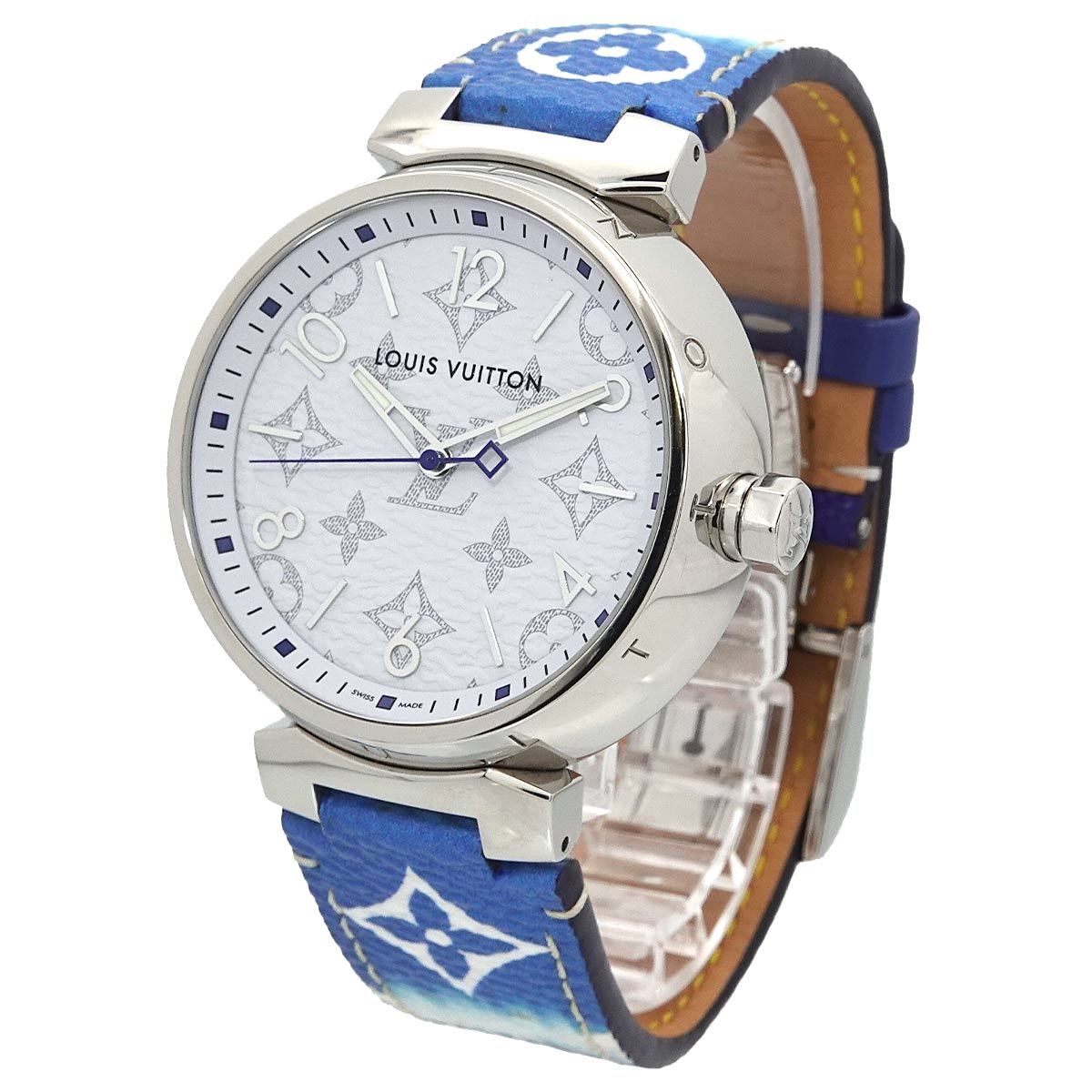 Tambour GM QA114 Quartz Monogram White Dial Mens