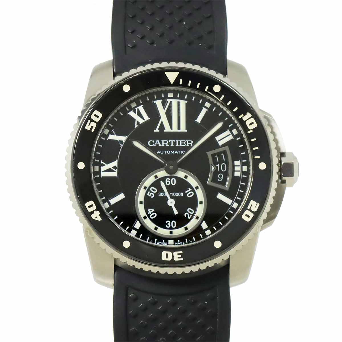 Caliber de Cartier Diver W7100056 Date Black Dial Mens Watch
