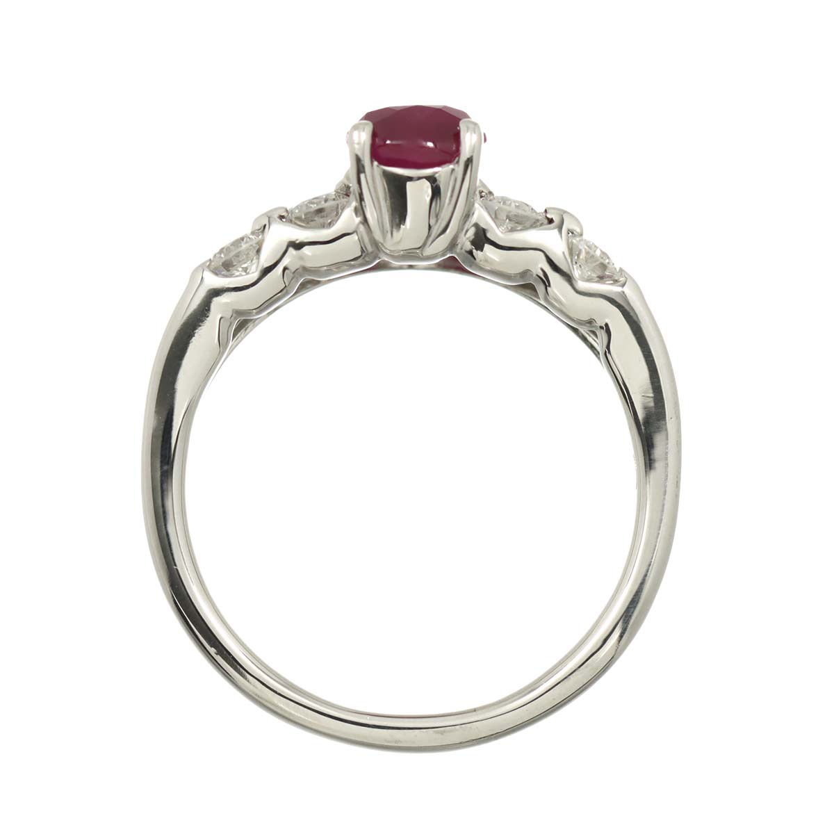 Ruby 0.99ct Diamond 0.26ct Ring Pt Platinum size5.25-5.5(US)