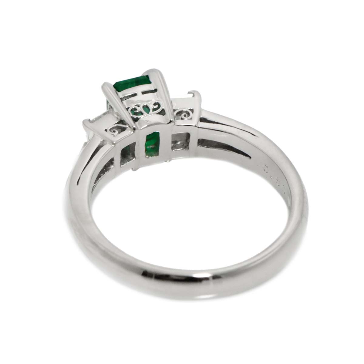Emerald 0.80ct Diamond 0.37ct Ring Pt Platinum Size6-6.25(US)