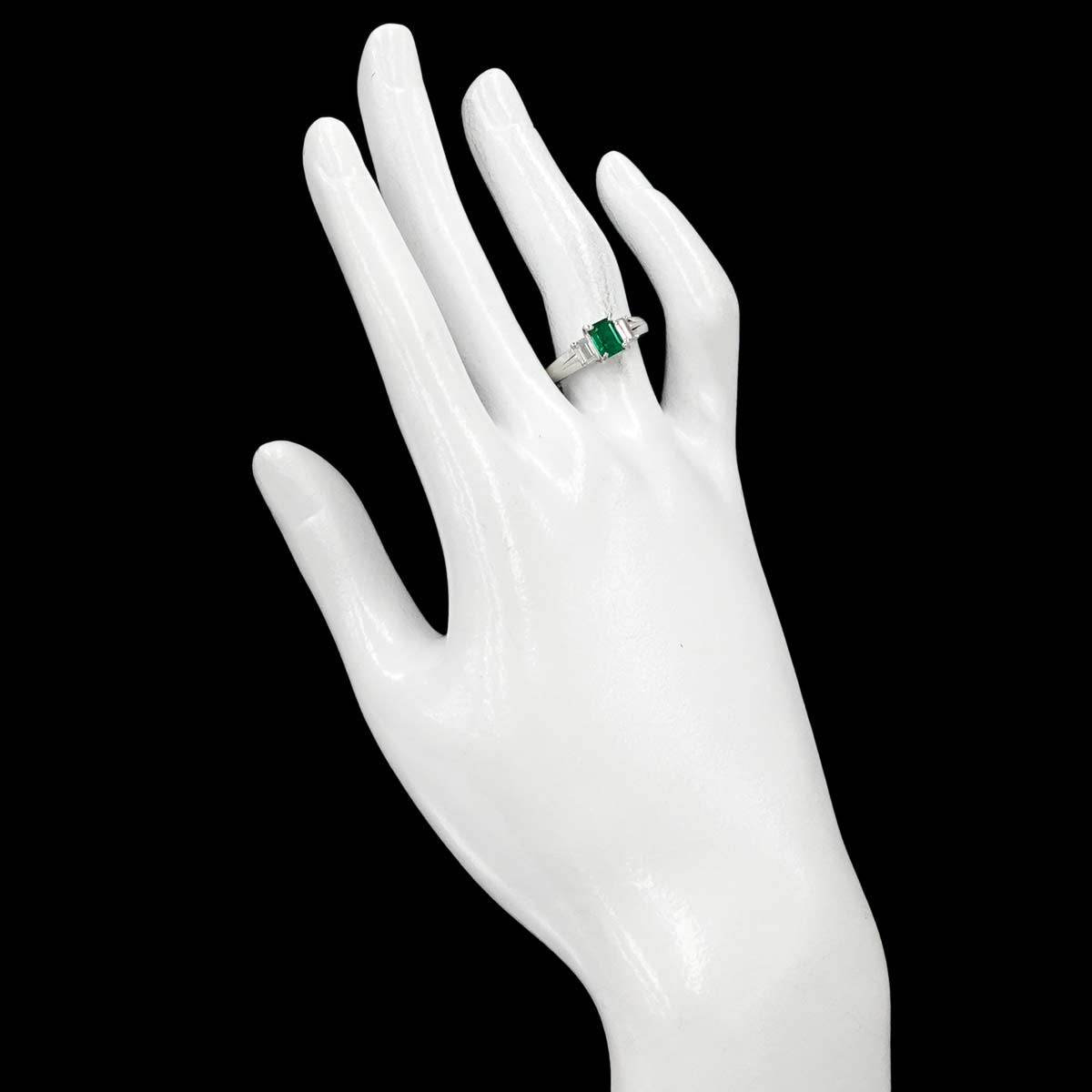 Emerald 0.80ct Diamond 0.37ct Ring Pt Platinum Size6-6.25(US)