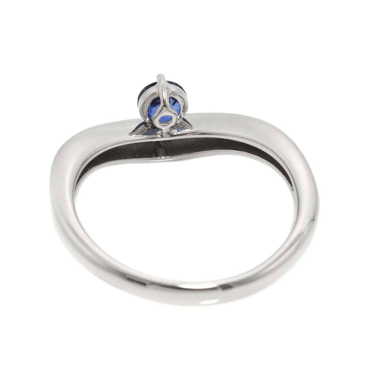Sapphire Diamond 0.09ct Ring Pt Platinum size6(US)