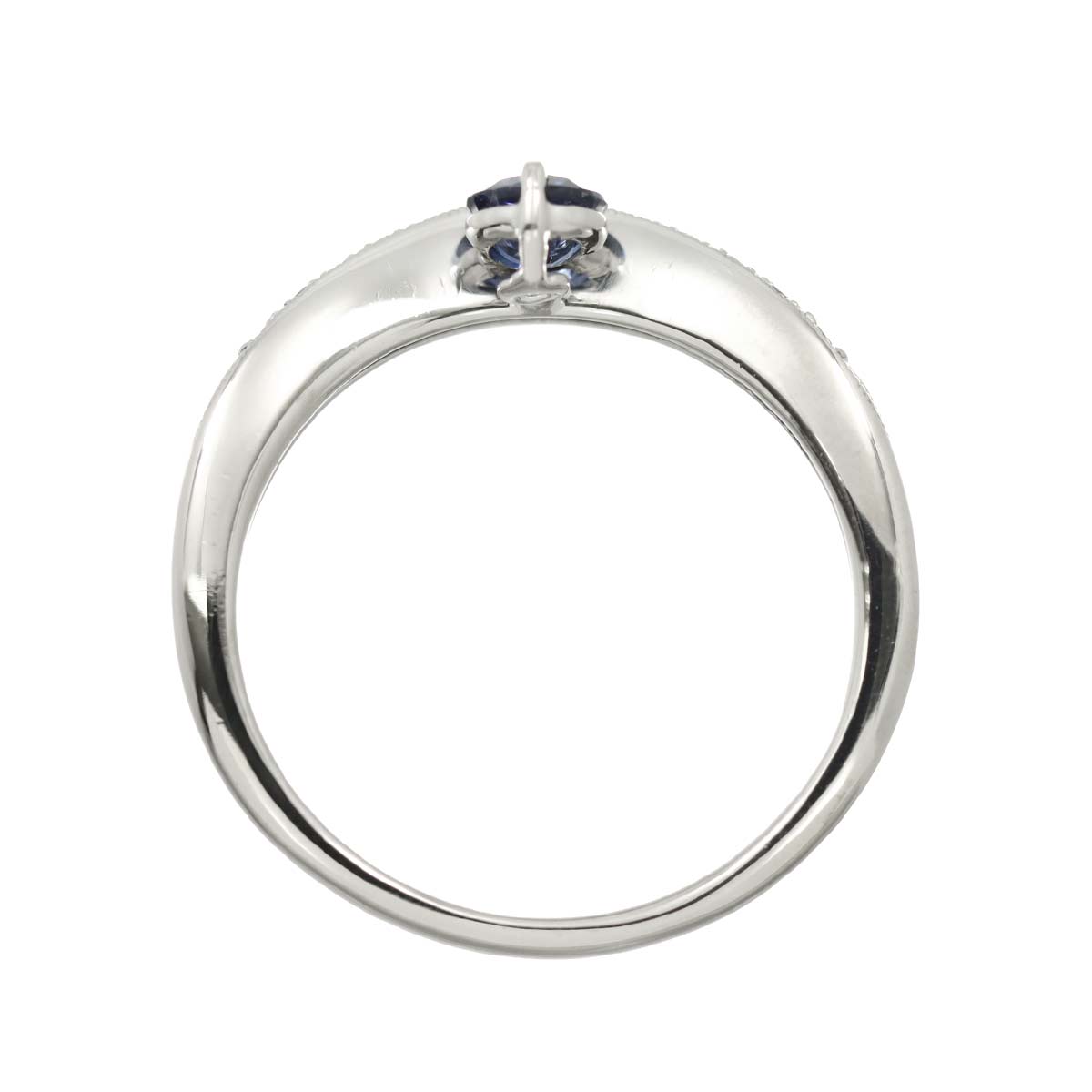 Sapphire Diamond 0.09ct Ring Pt Platinum size6(US)