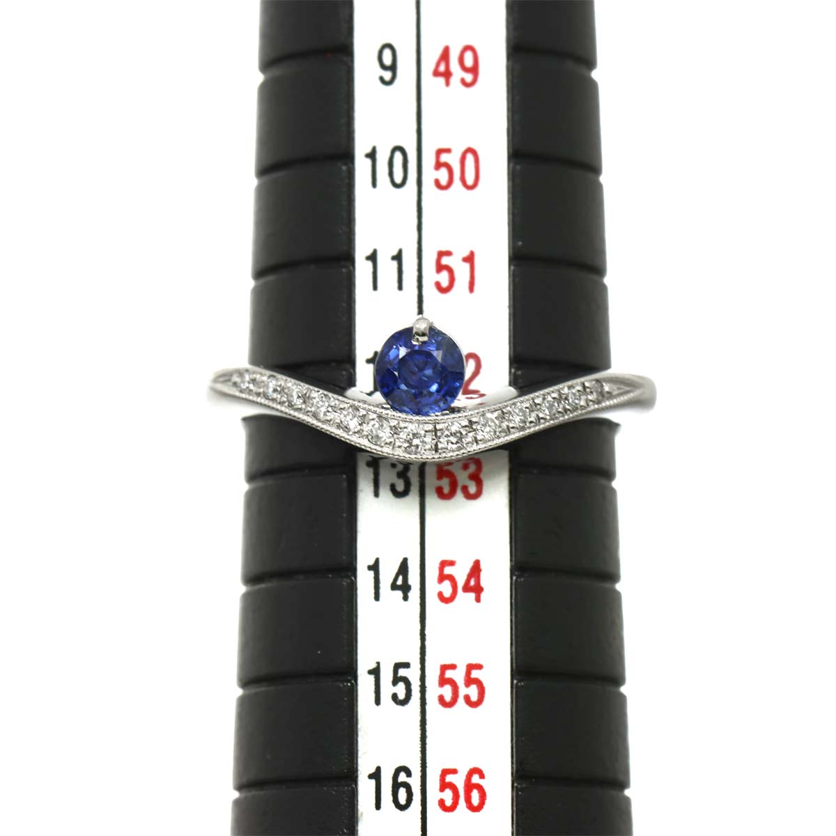 Sapphire Diamond 0.09ct Ring Pt Platinum size6(US)