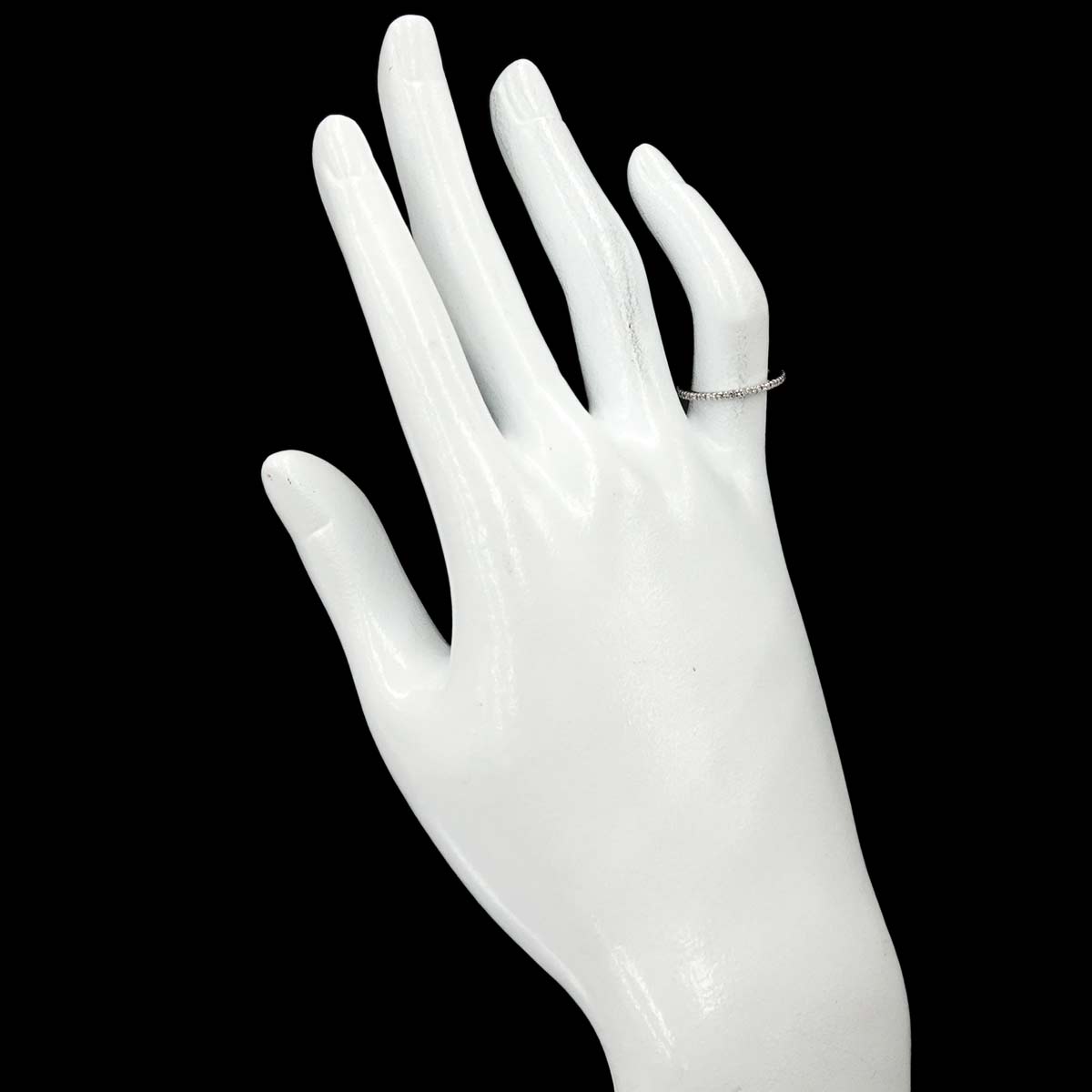 Diamond 0.20ct Ring 18K K18 WG White Gold size4-4.5(US)