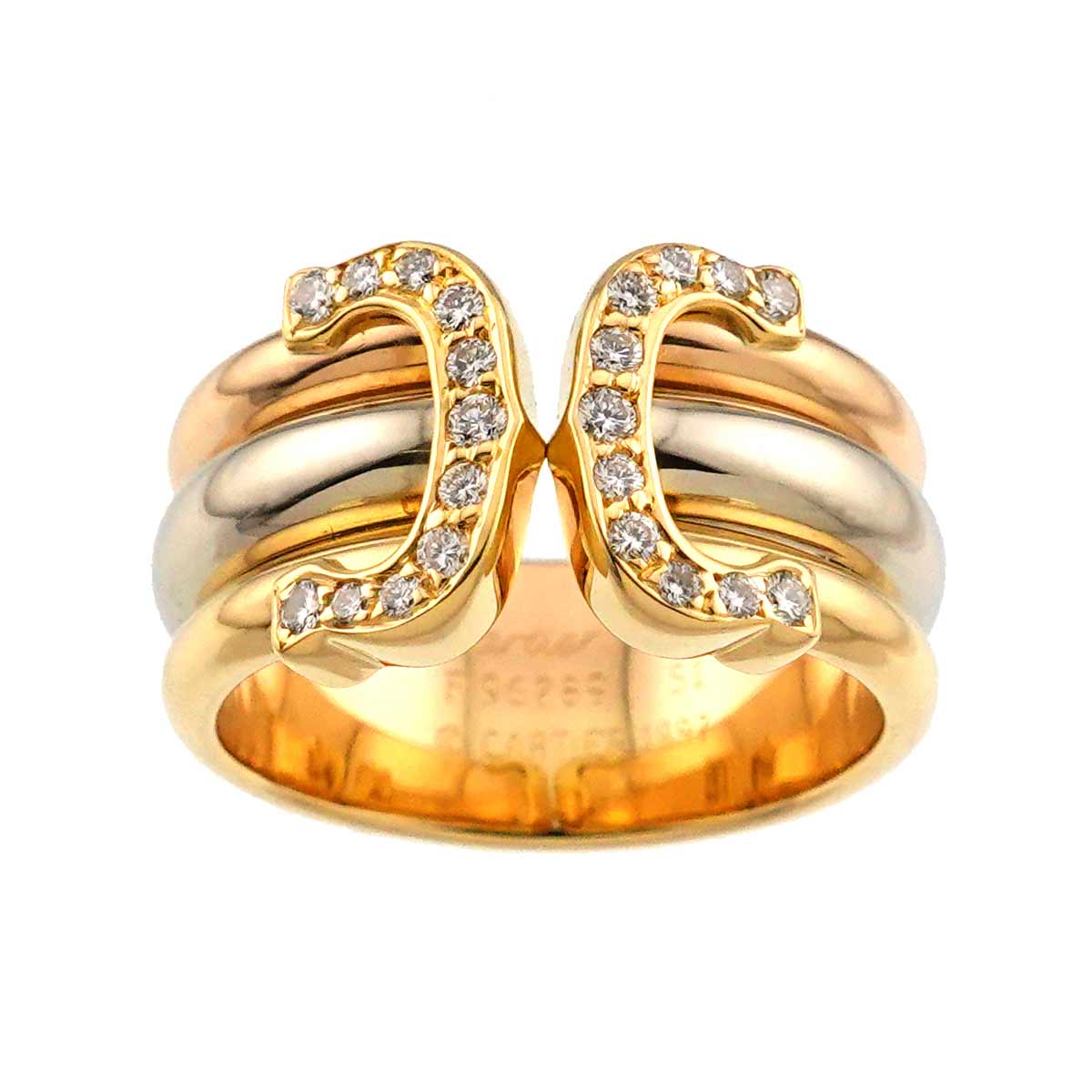 C2 Diamond Ring 18K YG WG PG 750 Size51 5.5-5.75(US)