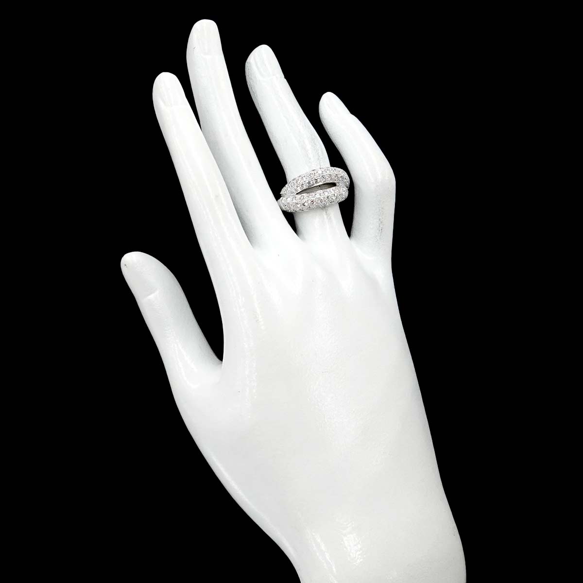 Diamond 1.76ct Ring 18K K18 WG White Gold size6(US)
