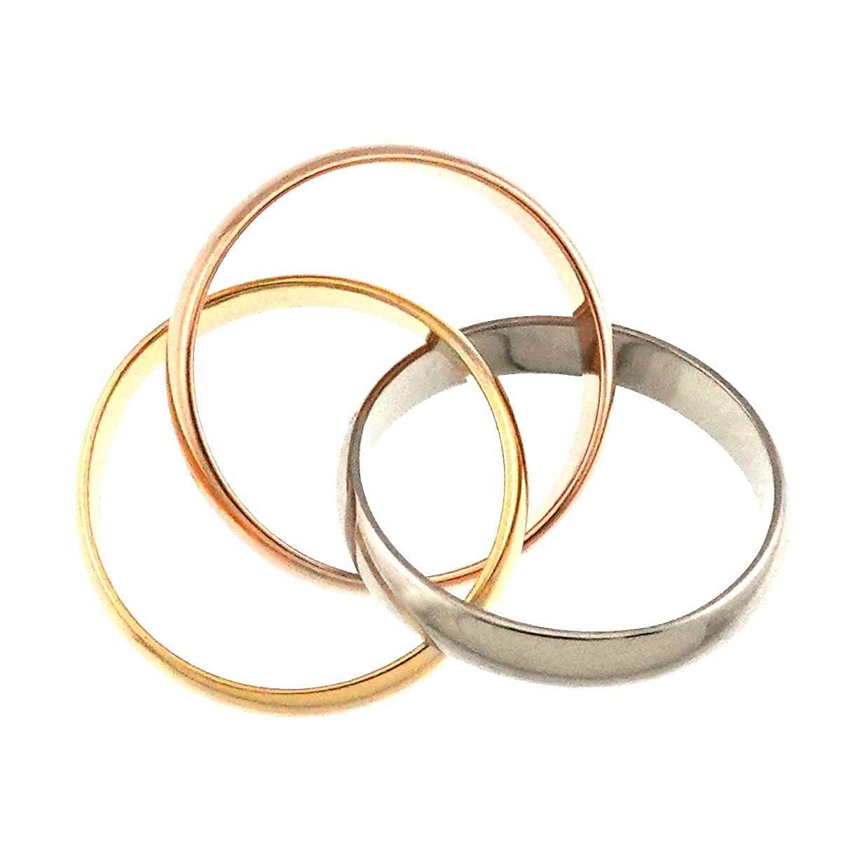 Trinity Ring MM 18K YG WG PG 750 Size49 4.75-5(US)