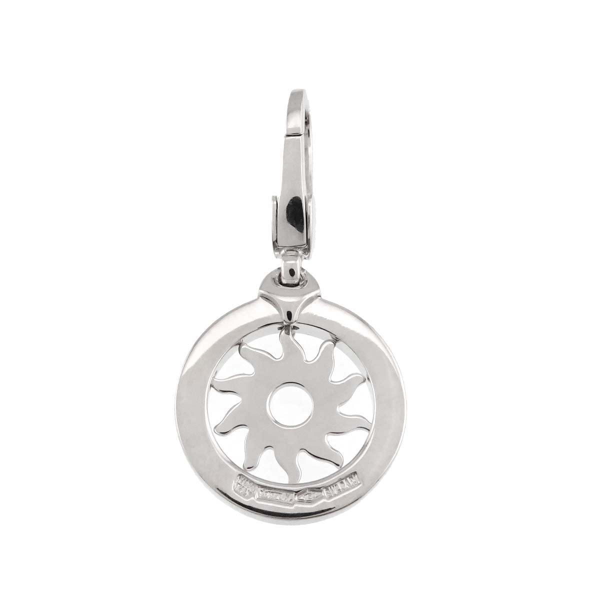 Tondo Sun Pendant Top Charm 18K White Gold 750