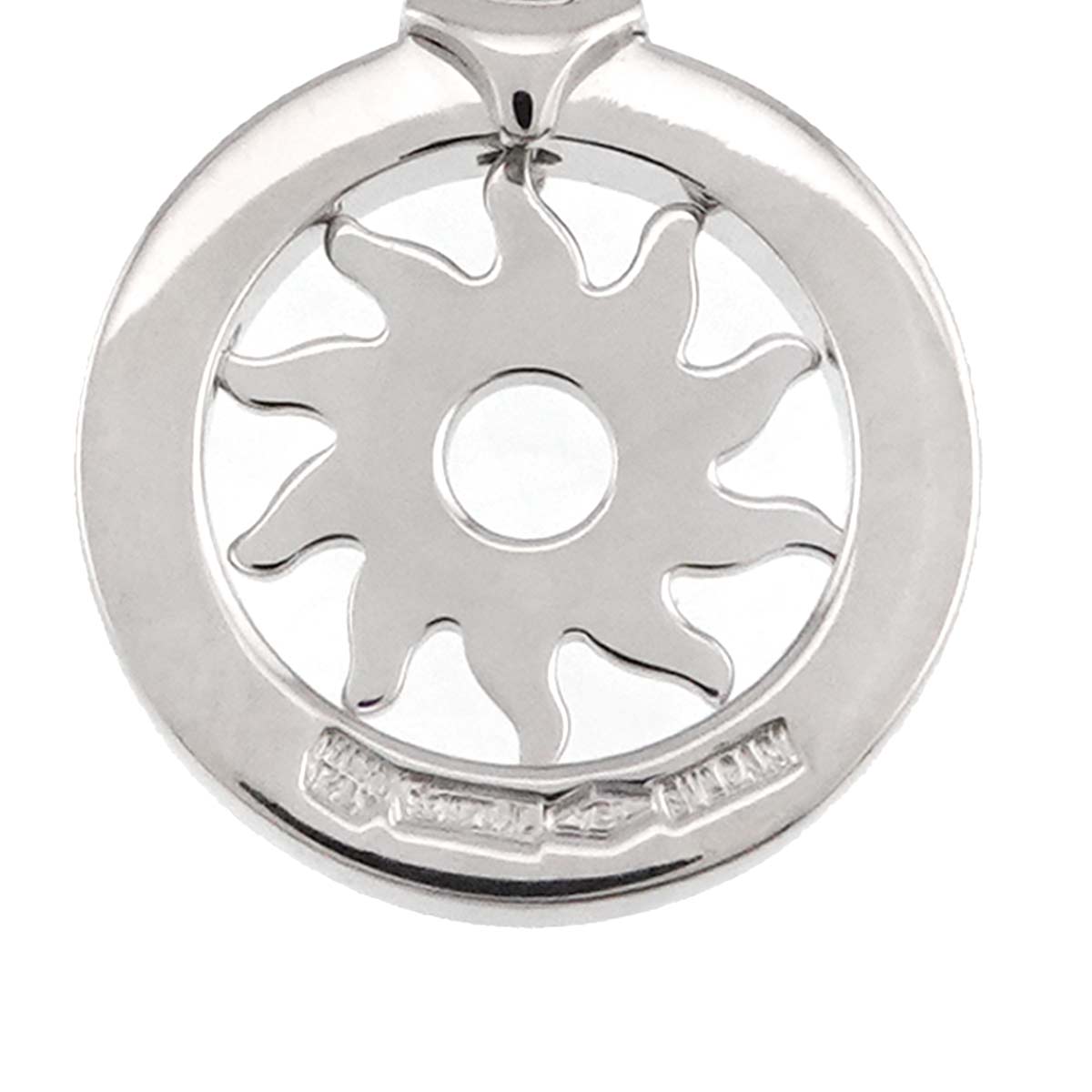 Tondo Sun Pendant Top Charm 18K White Gold 750