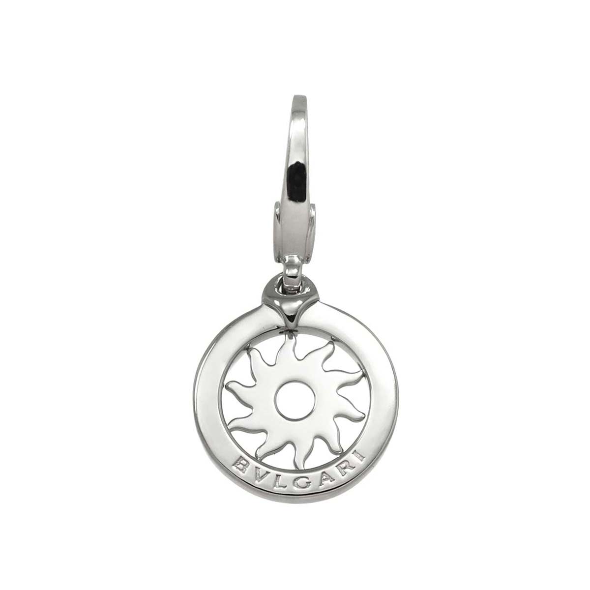 Tondo Sun Pendant Top Charm 18K White Gold 750