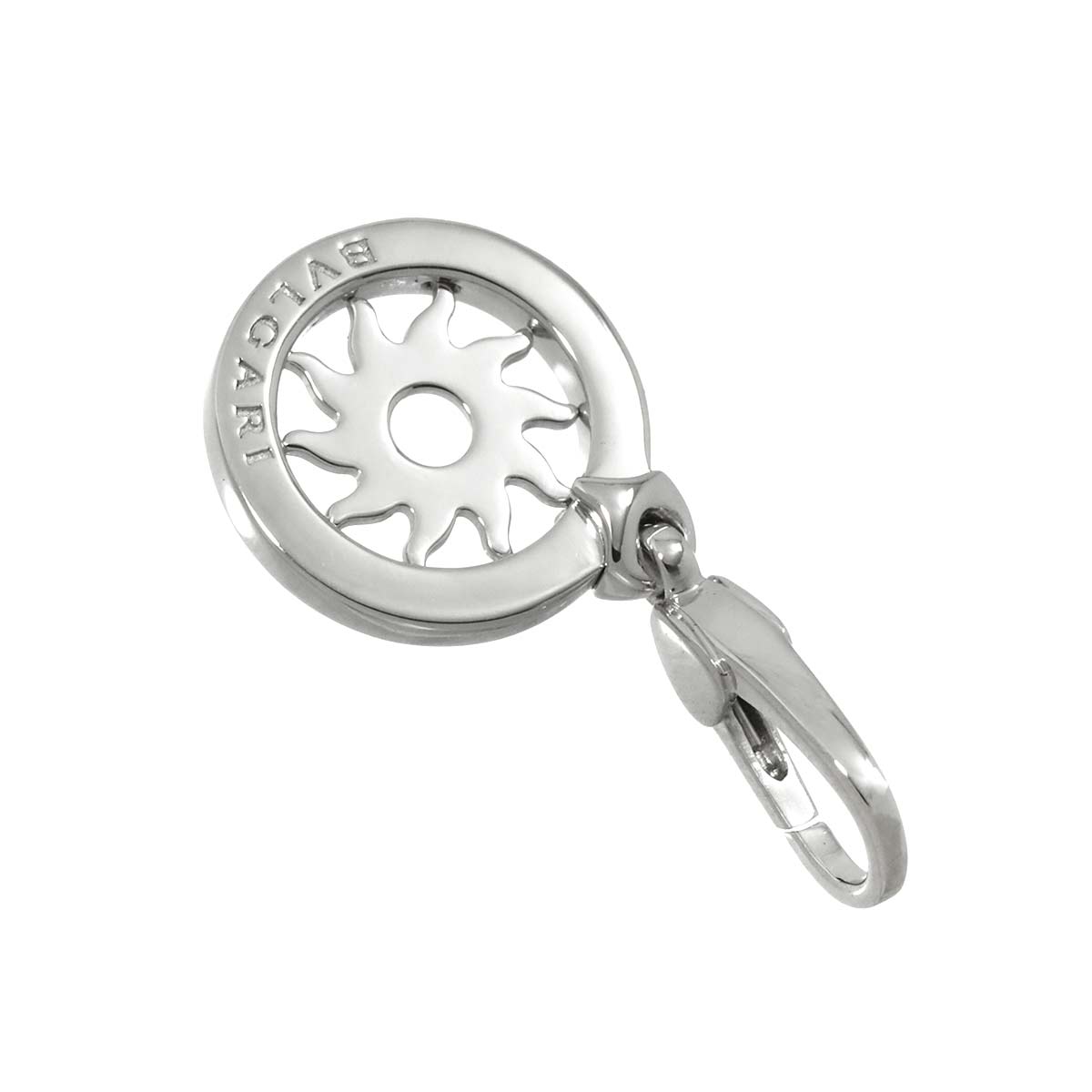 Tondo Sun Pendant Top Charm 18K White Gold 750