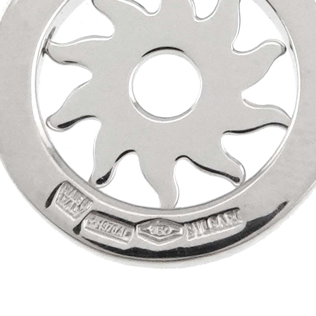 Tondo Sun Pendant Top Charm 18K White Gold 750