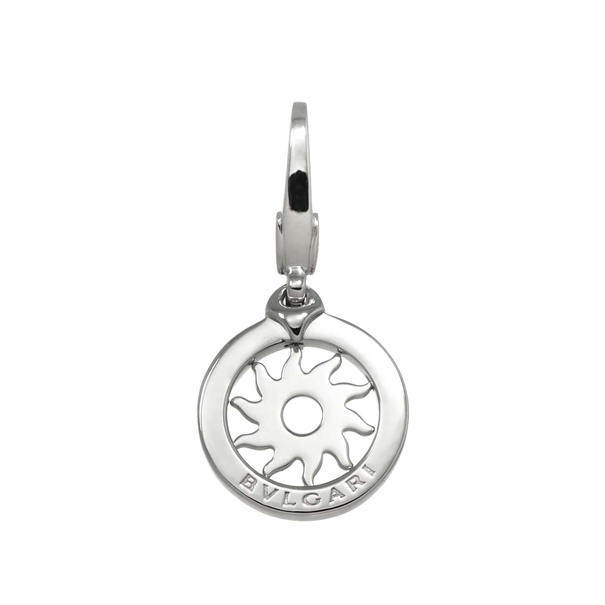 Tondo Sun Pendant Top Charm 18K White Gold 750