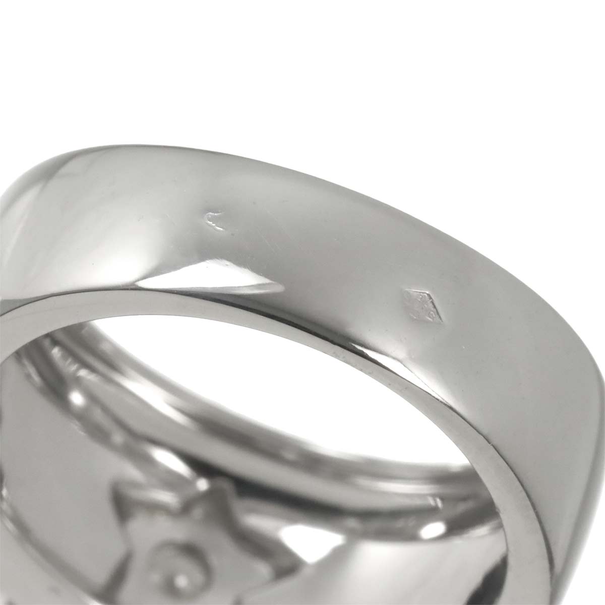 Three Symbols Diamond Ring 18K WG 750 size7.25-7.5(US)