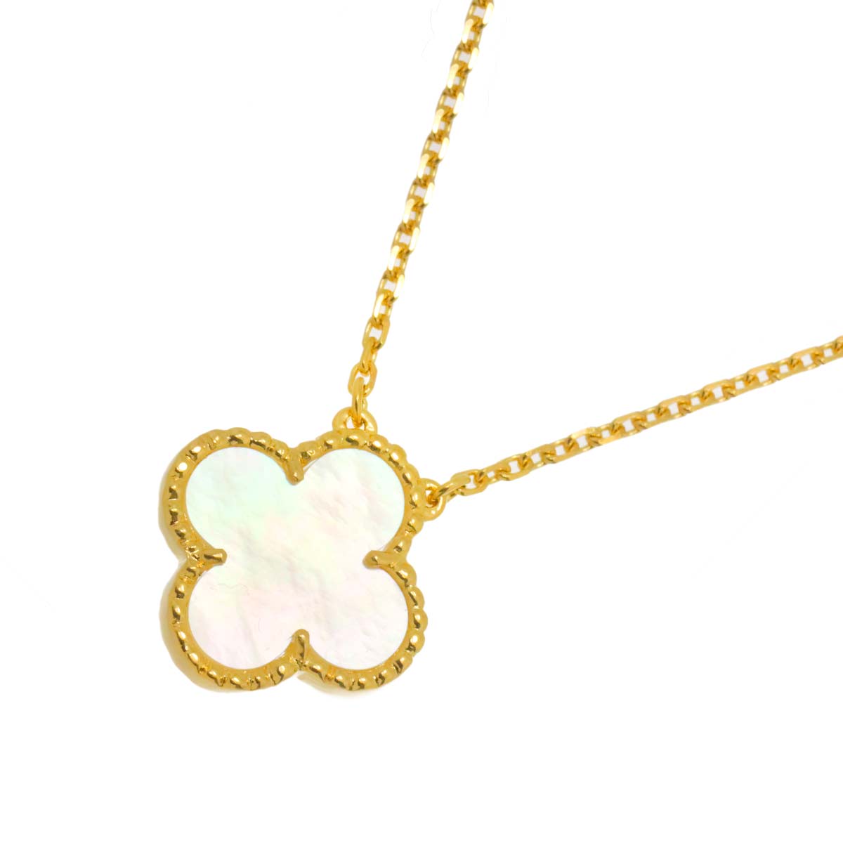 Vintage Alhambra MotherofPearl MOP Necklace 18K YG 750