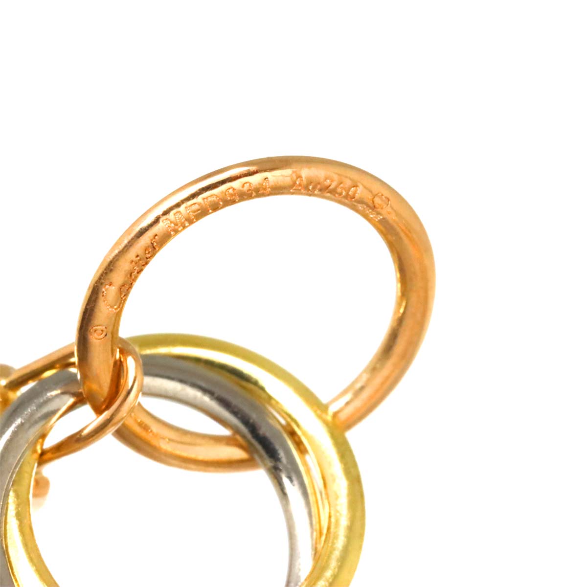 Trinity Diamond Earrings Pierced 18K YG WG PG 750