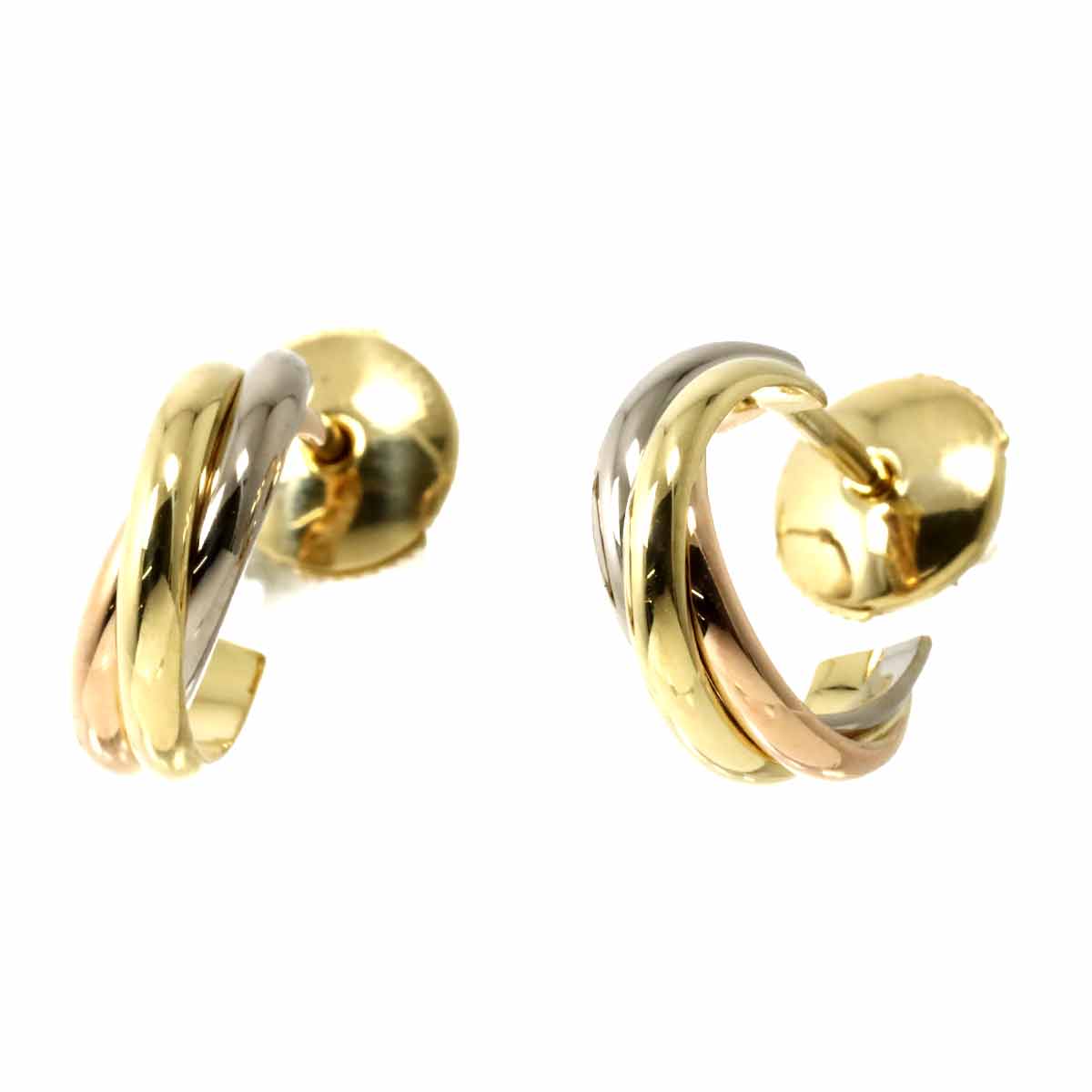 Trinity Earrings Pierced 18K YG WG PG 750