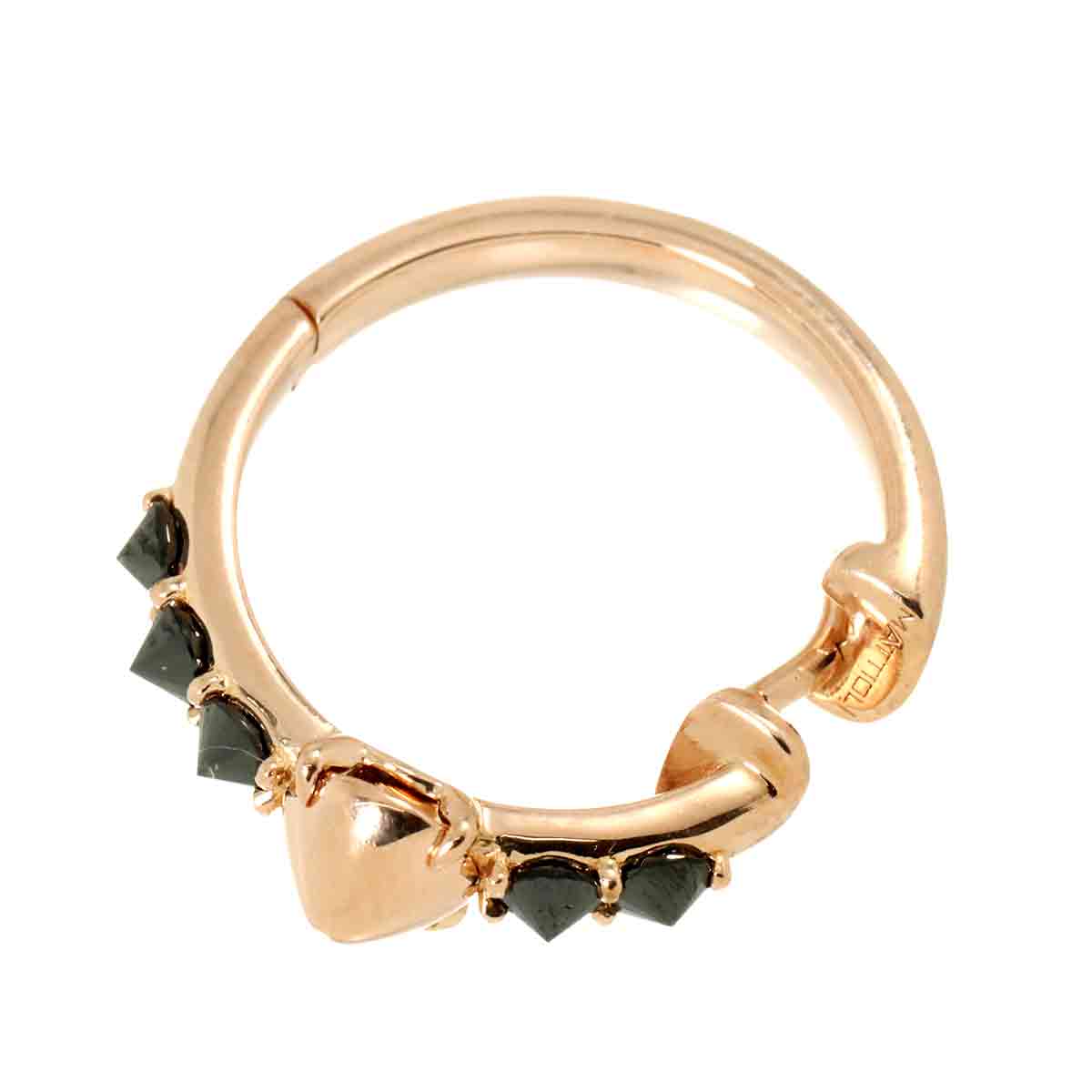 Black Diamond Earring Pierced 18K PG 750 One Piece only