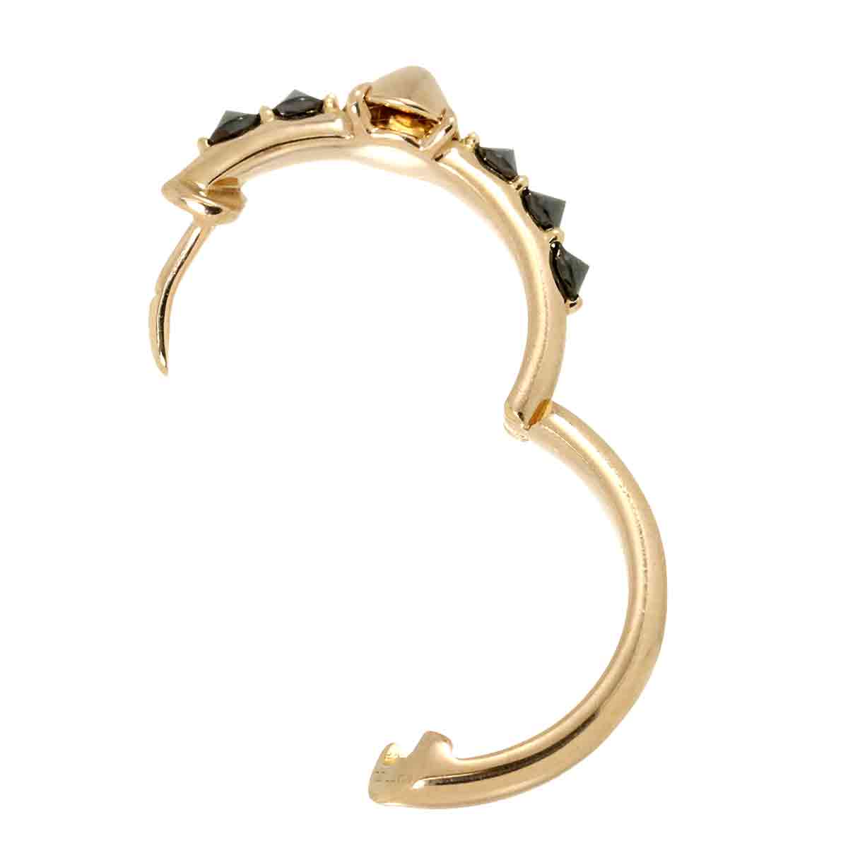 Black Diamond Earring Pierced 18K PG 750 One Piece only
