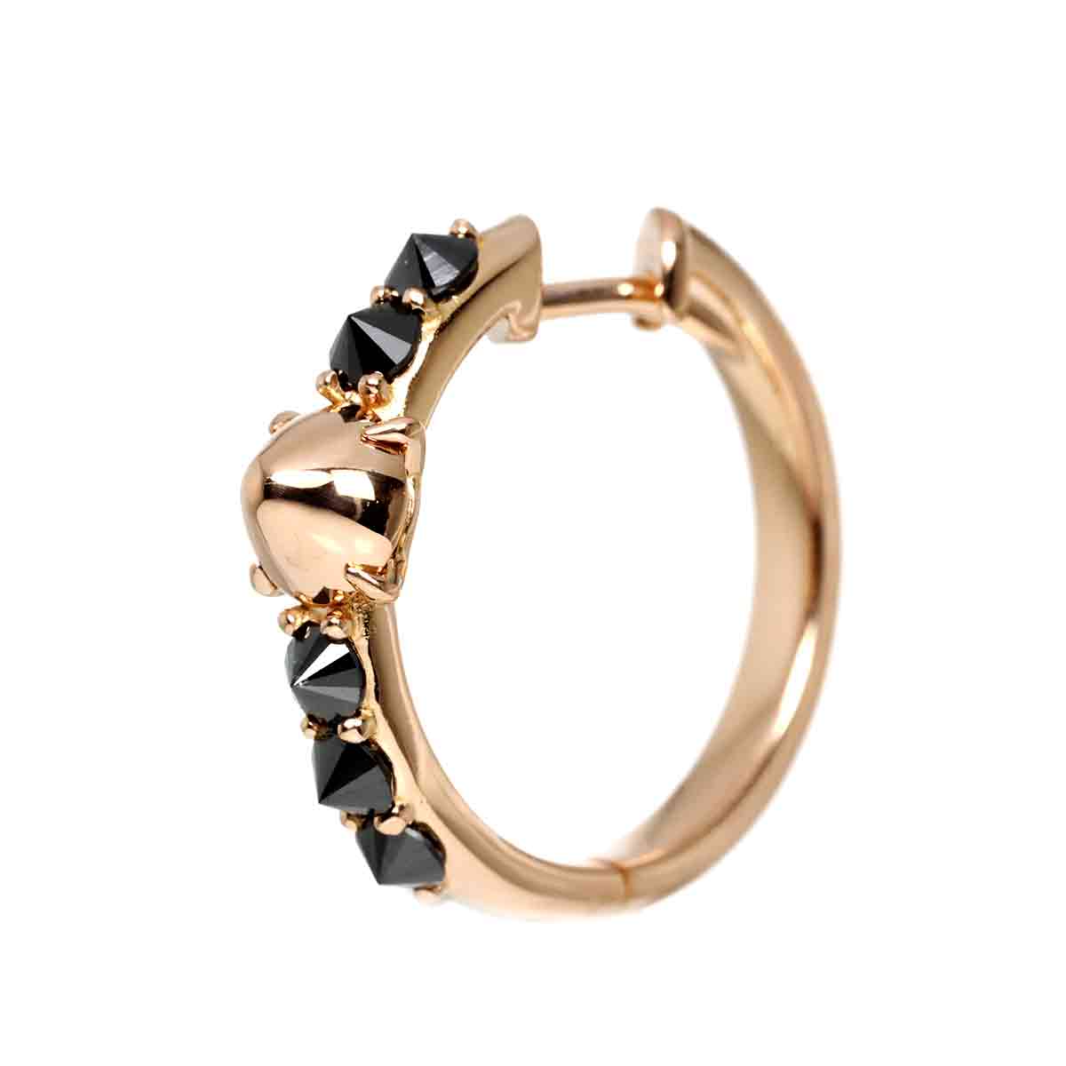 Black Diamond Earring Pierced 18K PG 750 One Piece only