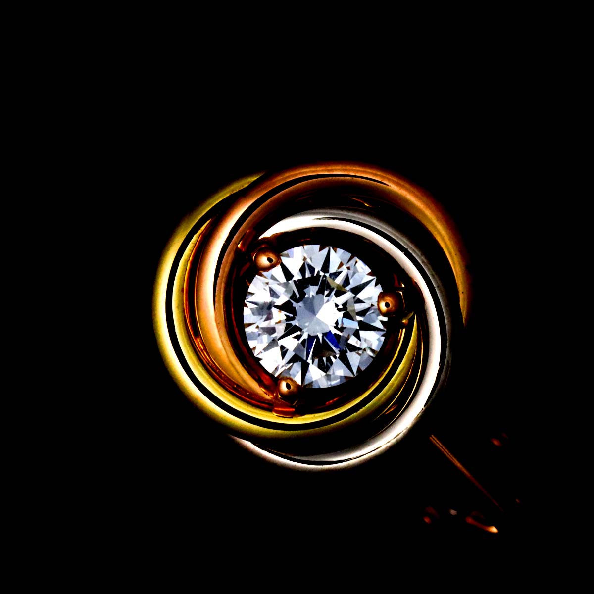 Trinity Diamond Earrings Clip-on 18K YG PG WG 750