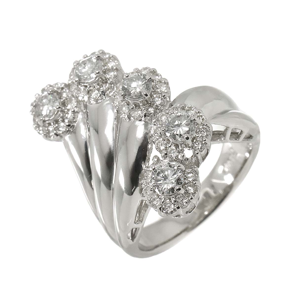 Diamond 1.55ct Ring Pt size5.75-6(US)