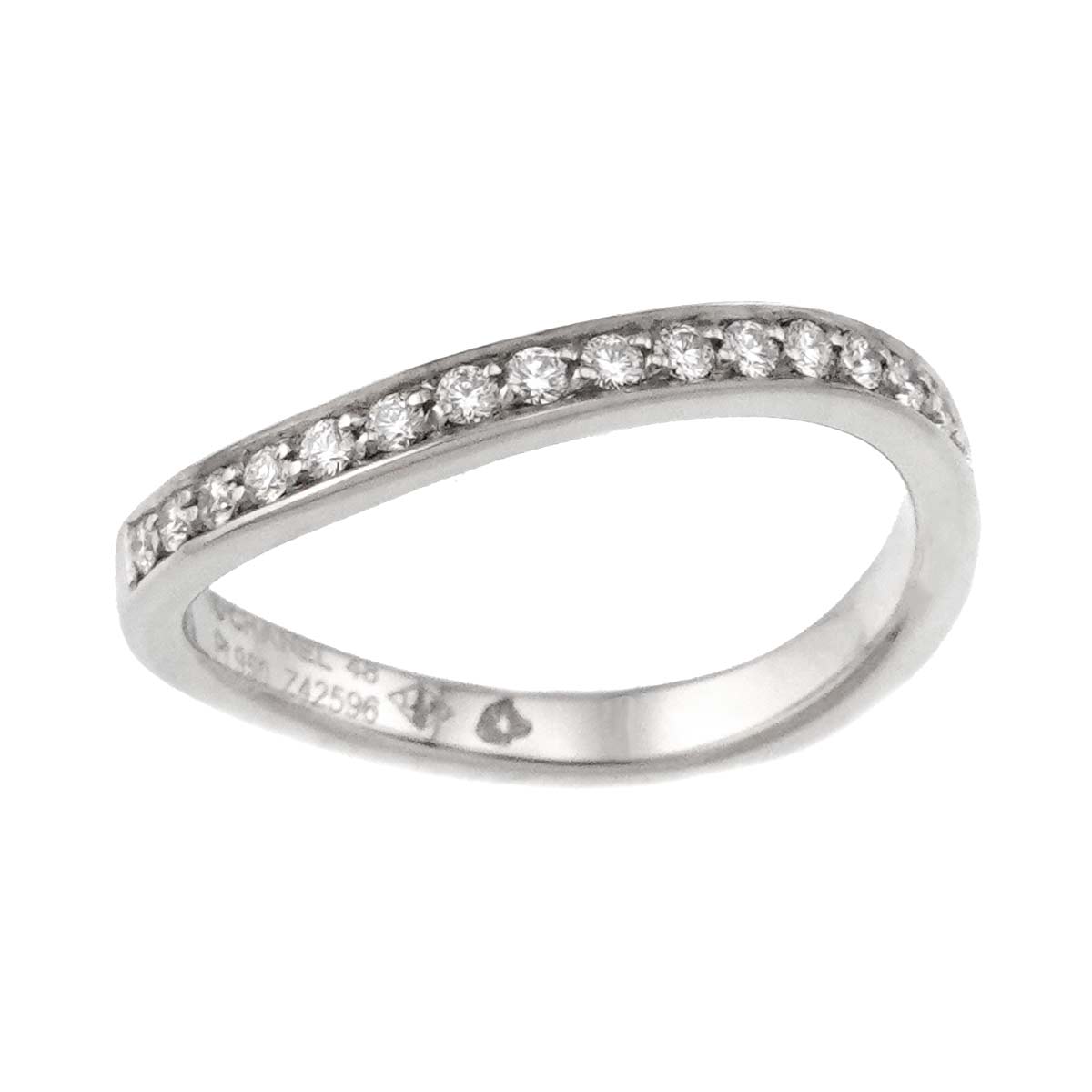 RUBAN Half Diamond Ring Platinum size48 4.5(US)